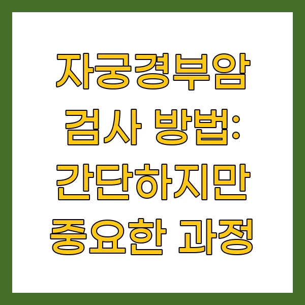 자궁경부암 검사 방법: 간단하지만 중요한 과정