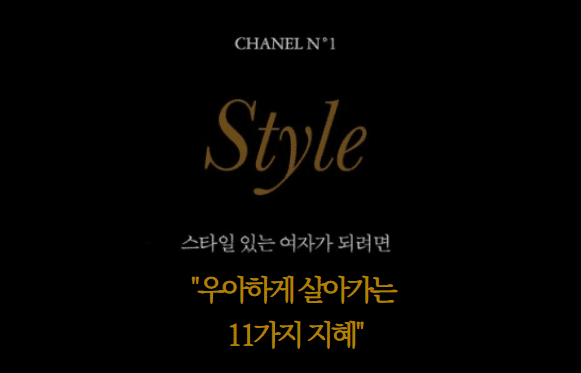  Style CHANER 우아하게 세상을 살아가는 방법 11가지 방법.