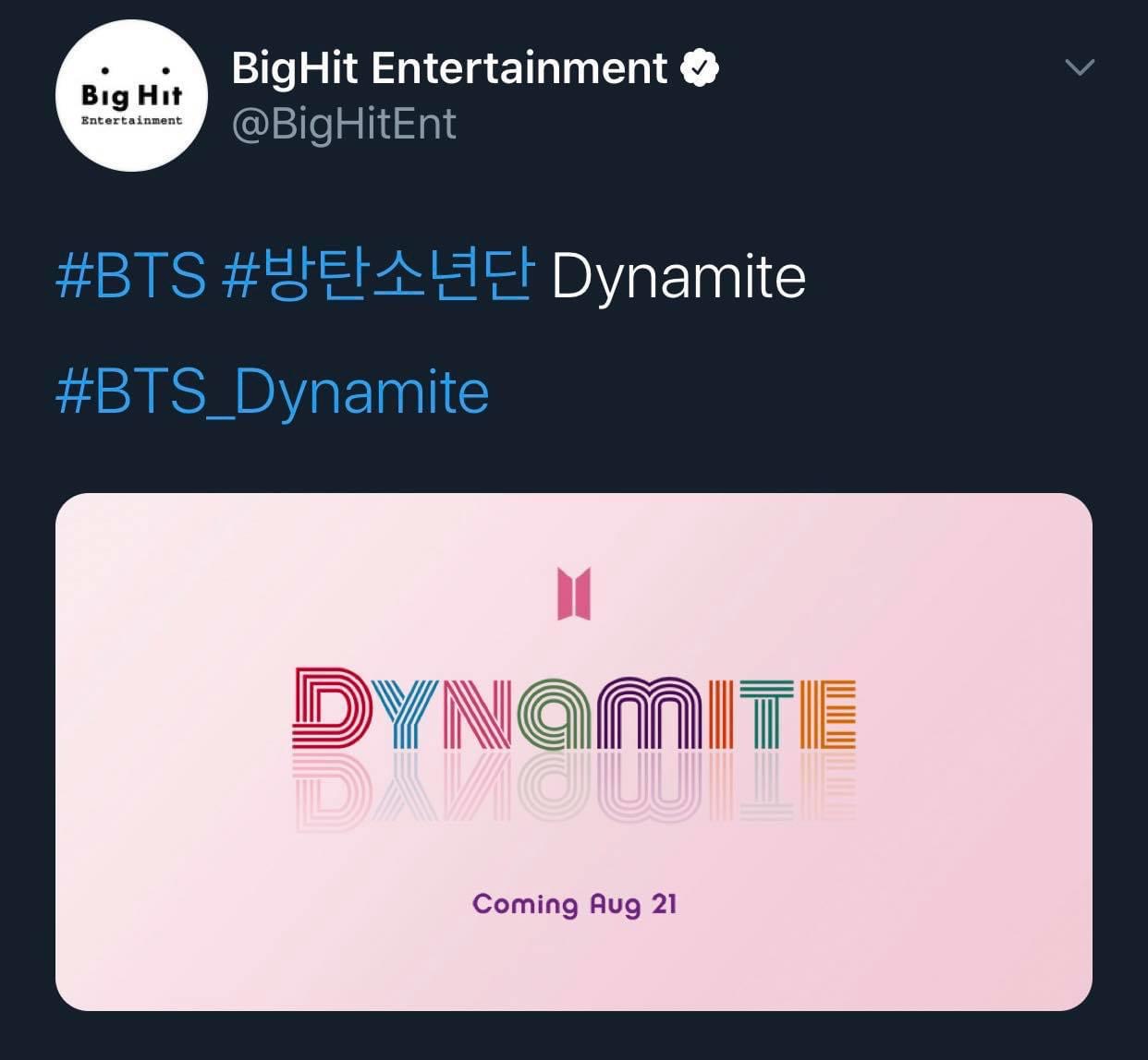  벌써부터 기대되는 방탄소년단 Dynamite 이번에도 미칠듯