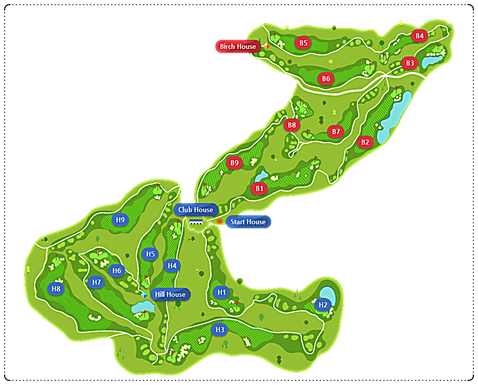 용평 버치힐CC 골프 코스 전체 조감도