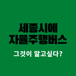  세종시에 스스로 운전 하는 버스가 있다고? 자동차 자율주행 단계 그게 뭔데?