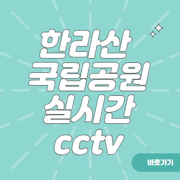  한라산 국립공원 실시간 cctv (탐방예약제)