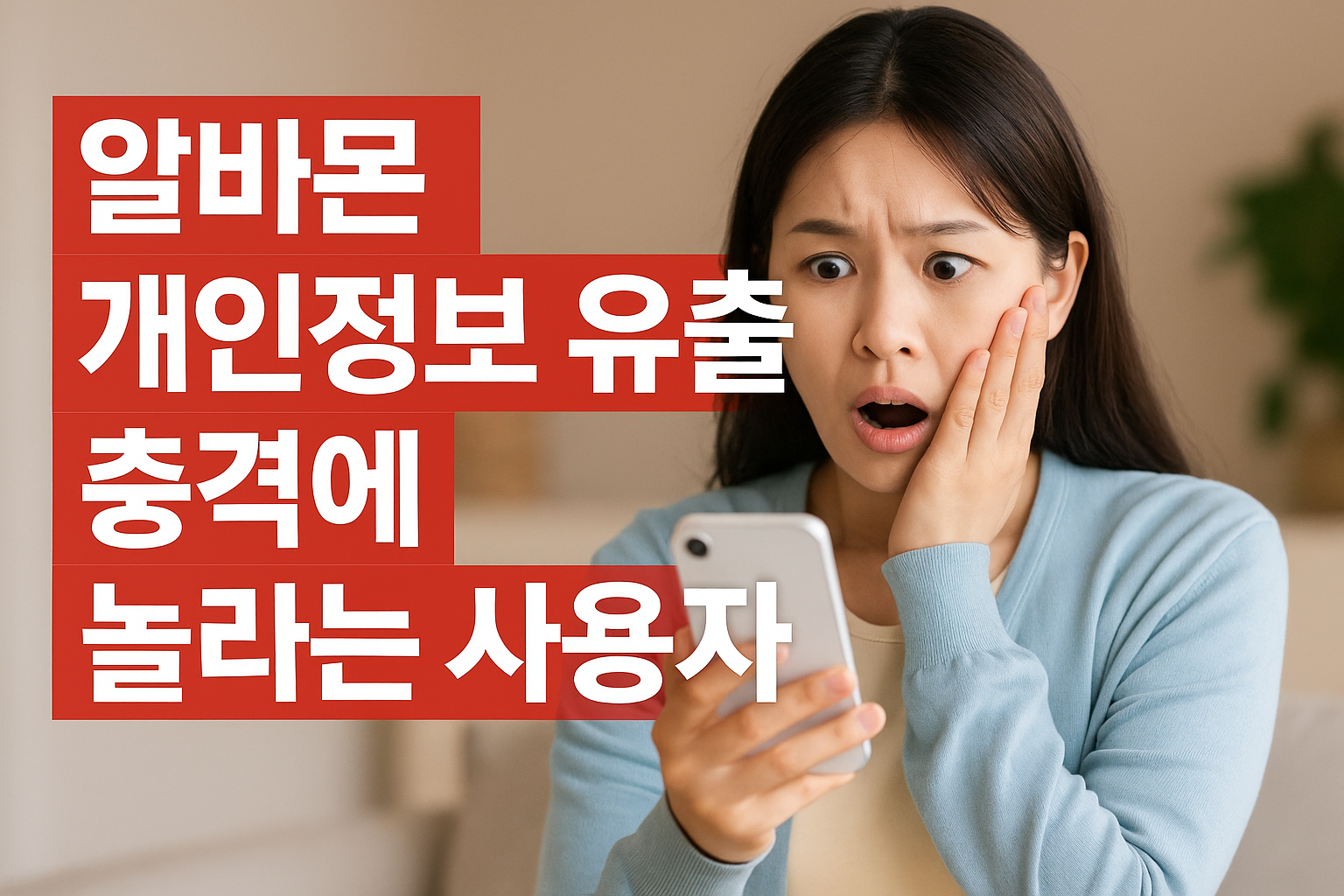 알바몬 개인정보 유출 충격에 놀라는 사용자