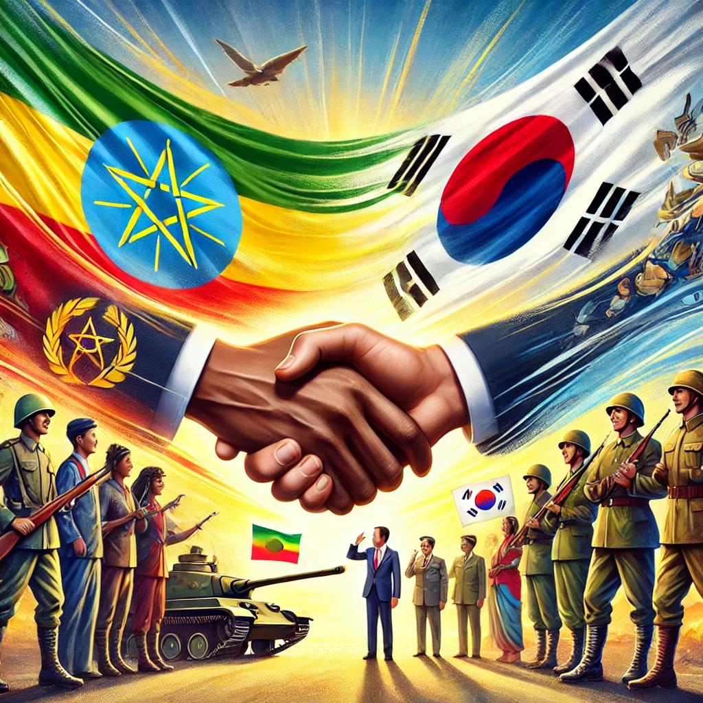 한국과 에티오피아의 깊은 인연을 표현한 그림