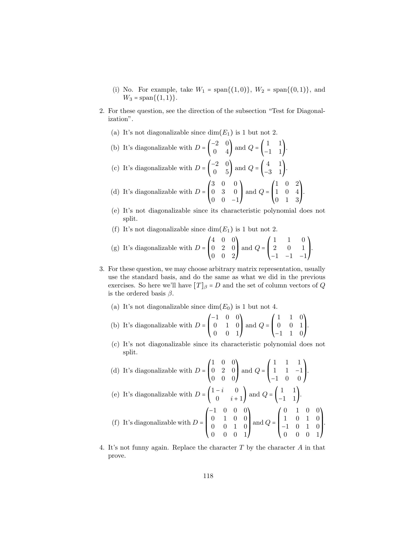 Solutions to Linear Algebra, Stephen H. Friedberg, Fourth 