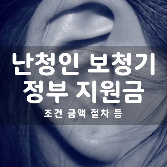  난청인 보청기 정부 지원금 받는 방법, 조건, 지원금액 등 총정리!