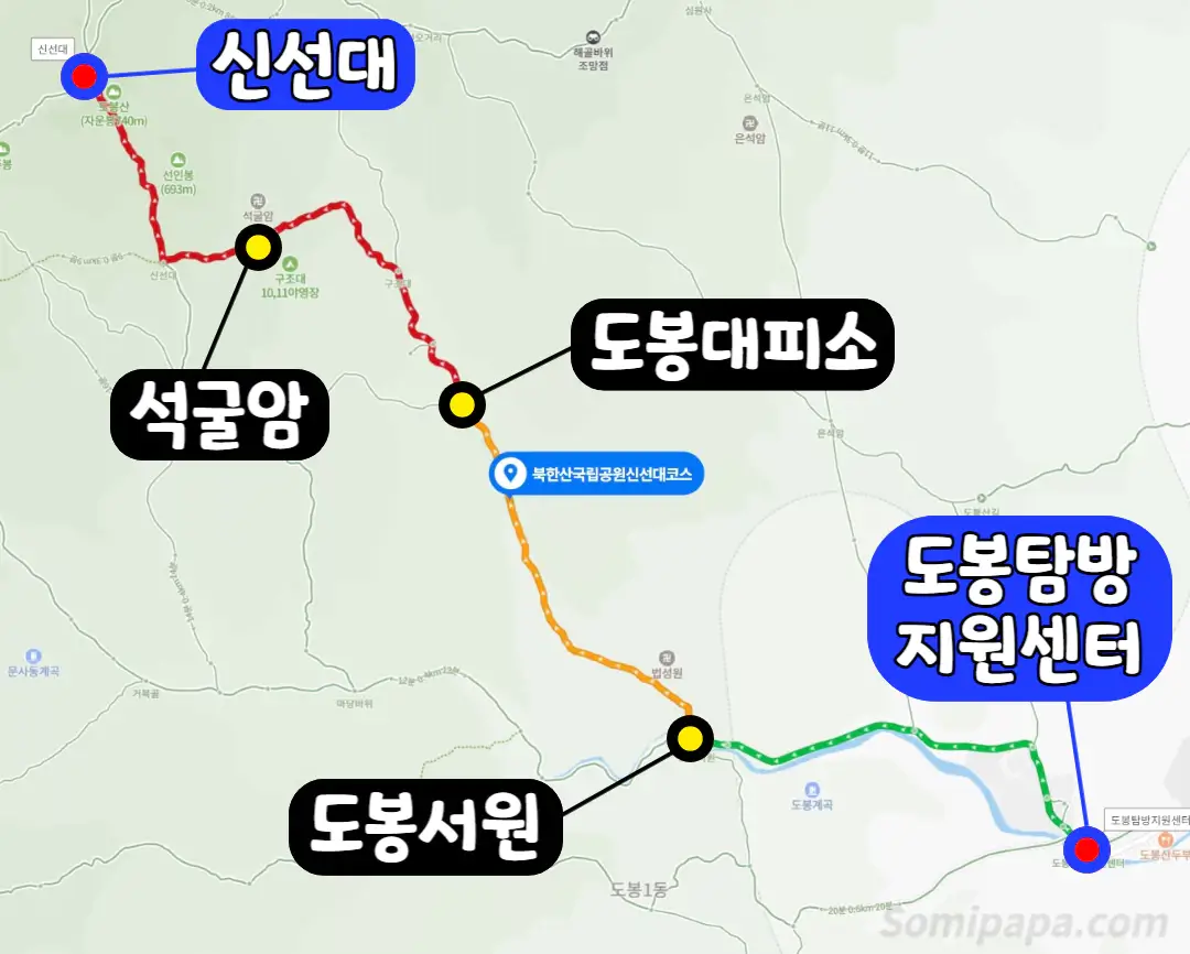 북한산-등산경로-신선대코스