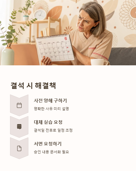 결석 시 해결책