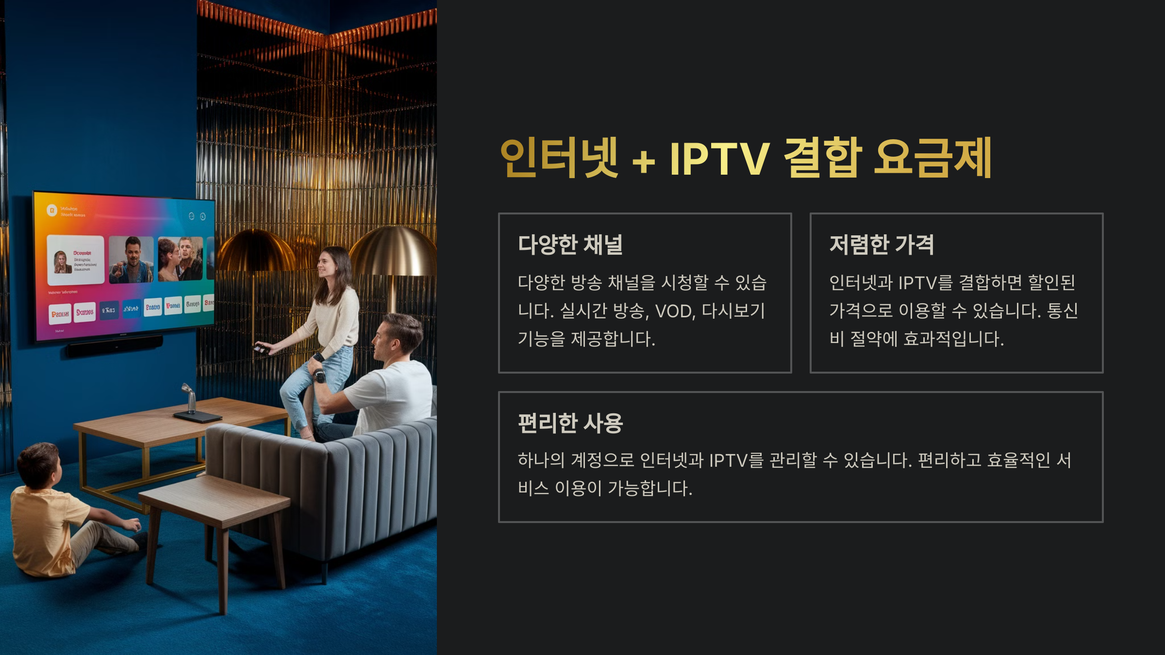 인터넷 + IPTV 결합 요금제