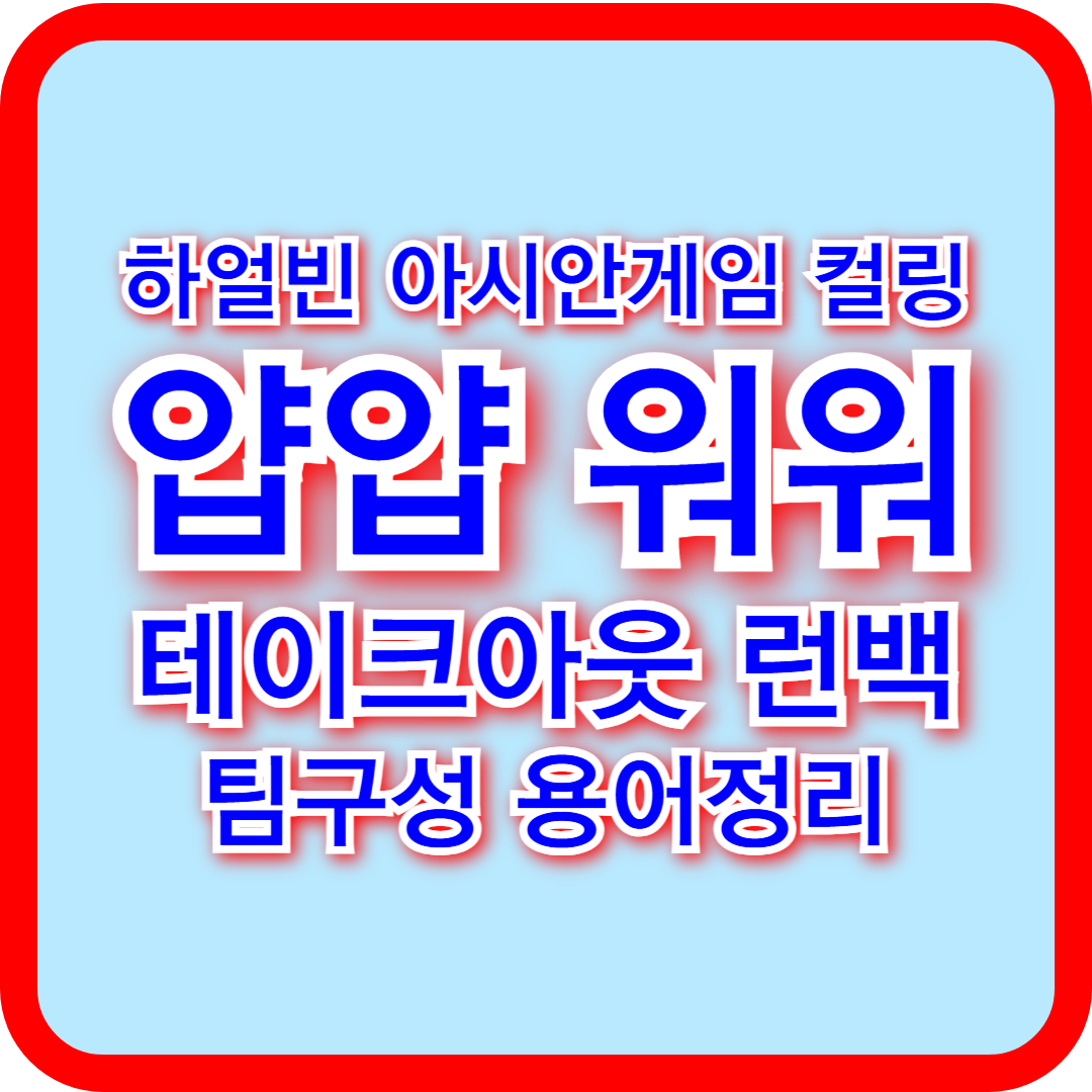 하얼빈 아시안게임 용어 정리 믹스더블 얍얍 프리즈 테이크아웃 센터가드