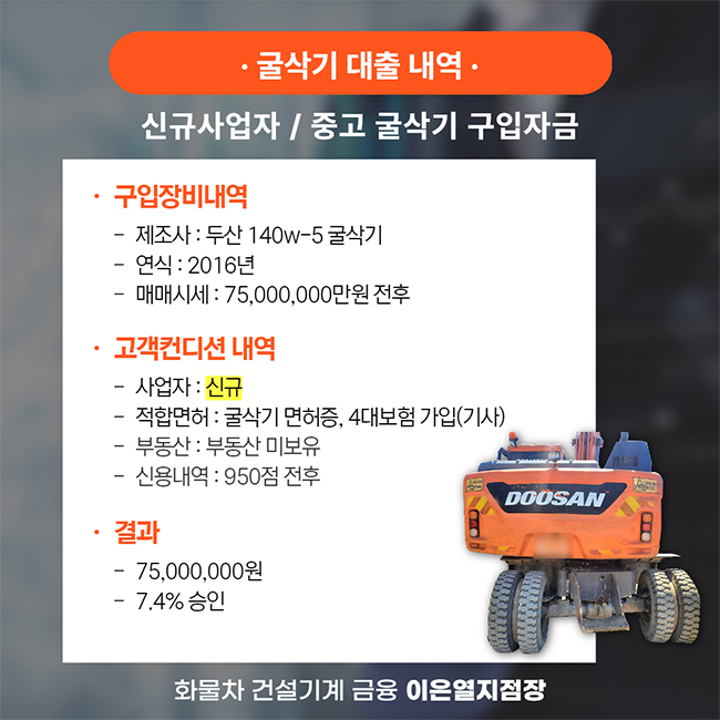 굴삭기대출내역