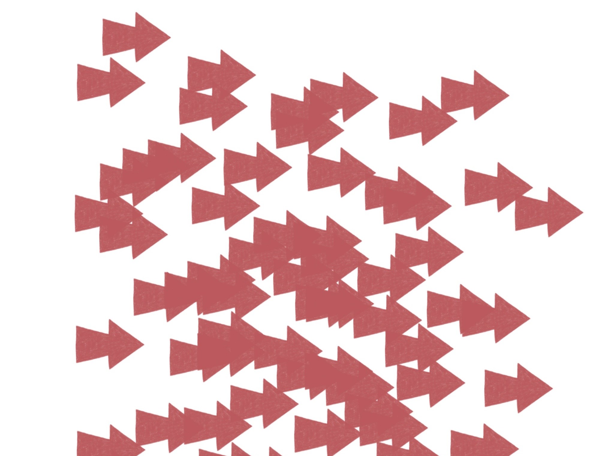 브러시 속성: 스크린 방향에 맞추기 끄기의 예시