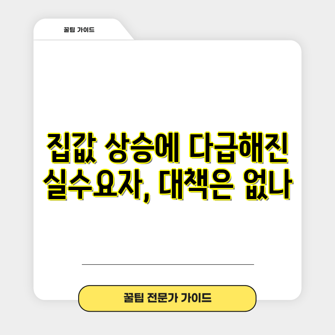 집값 상승에 다급해진 실수요자, 대책은 없나