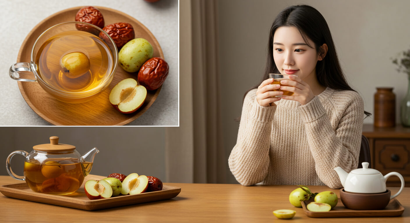 따뜻한 대추차 음미