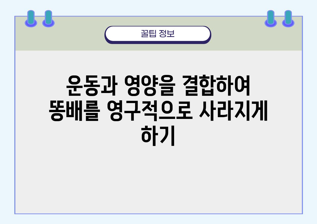 운동과 영양을 결합하여 똥배를 영구적으로 사라지게 하기