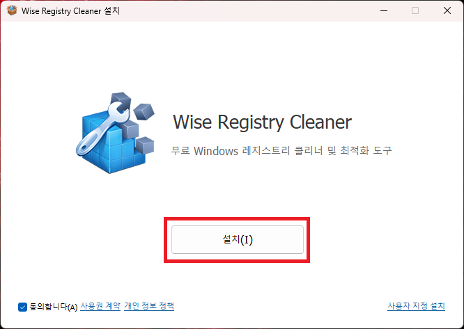 Wise Registry Cleaner 설치