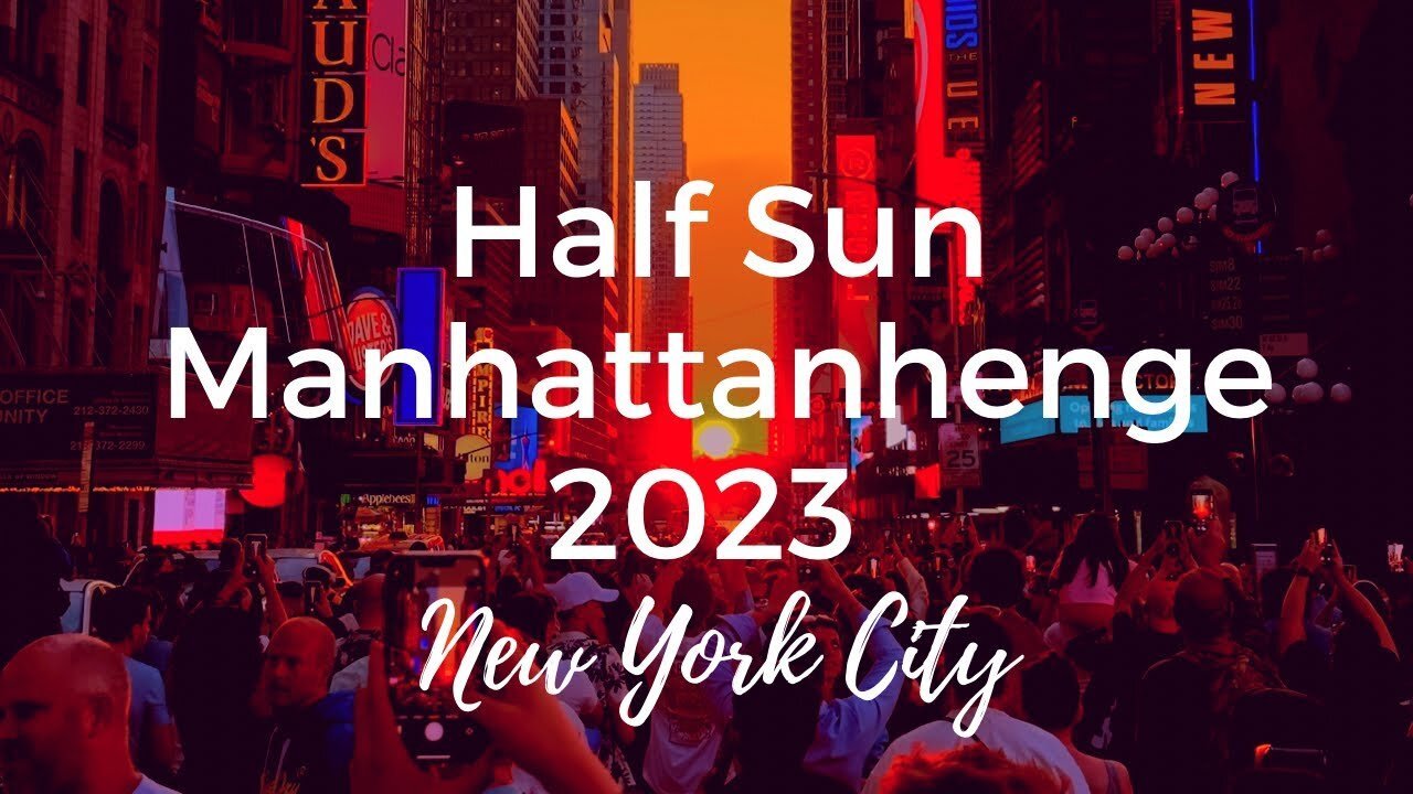 Half Sun Manhattanhenge in New York City May 29&#44; 2023