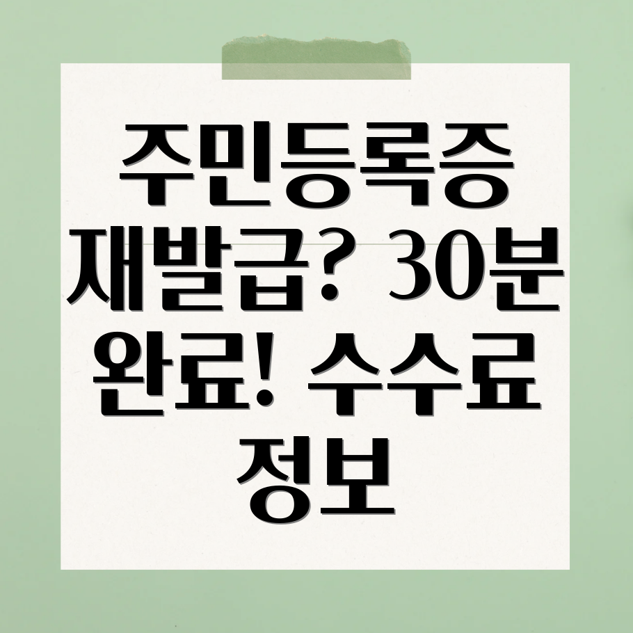 주민등록증 재발급