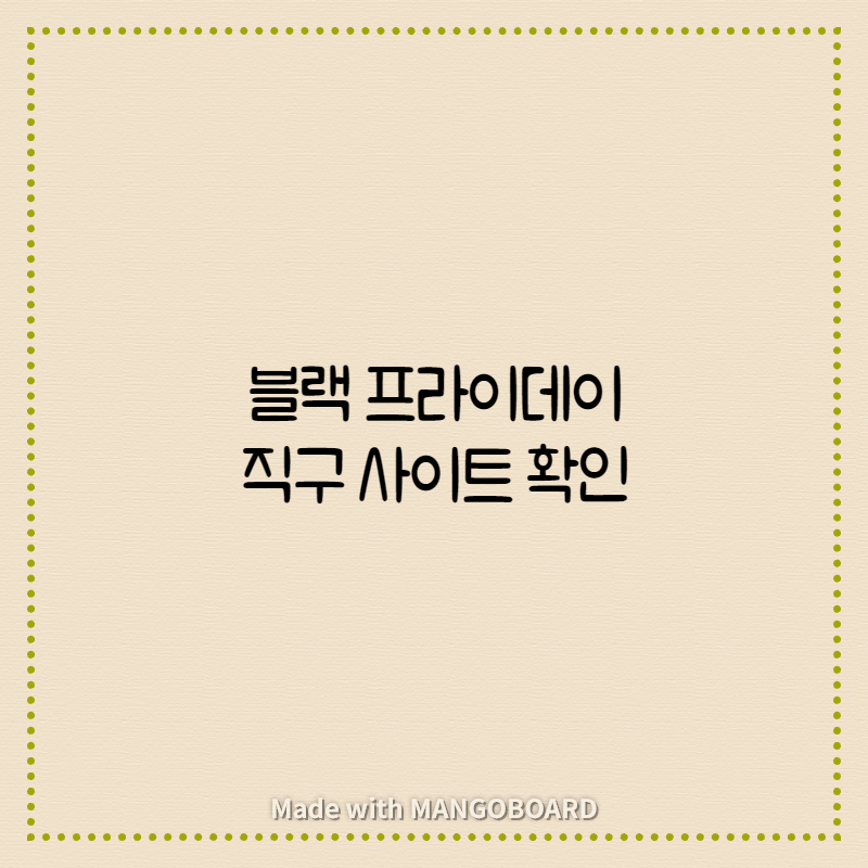  블랙 프라이데이 직구 사이트 확인
