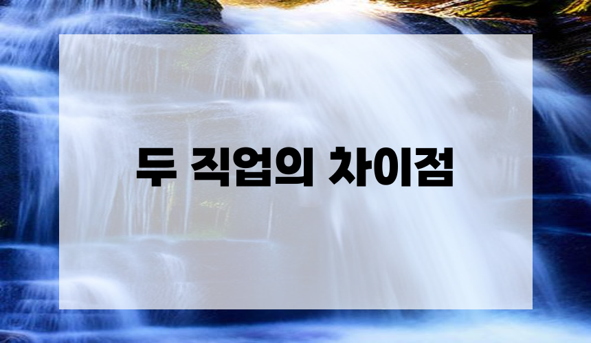 두 직업의 차이점
