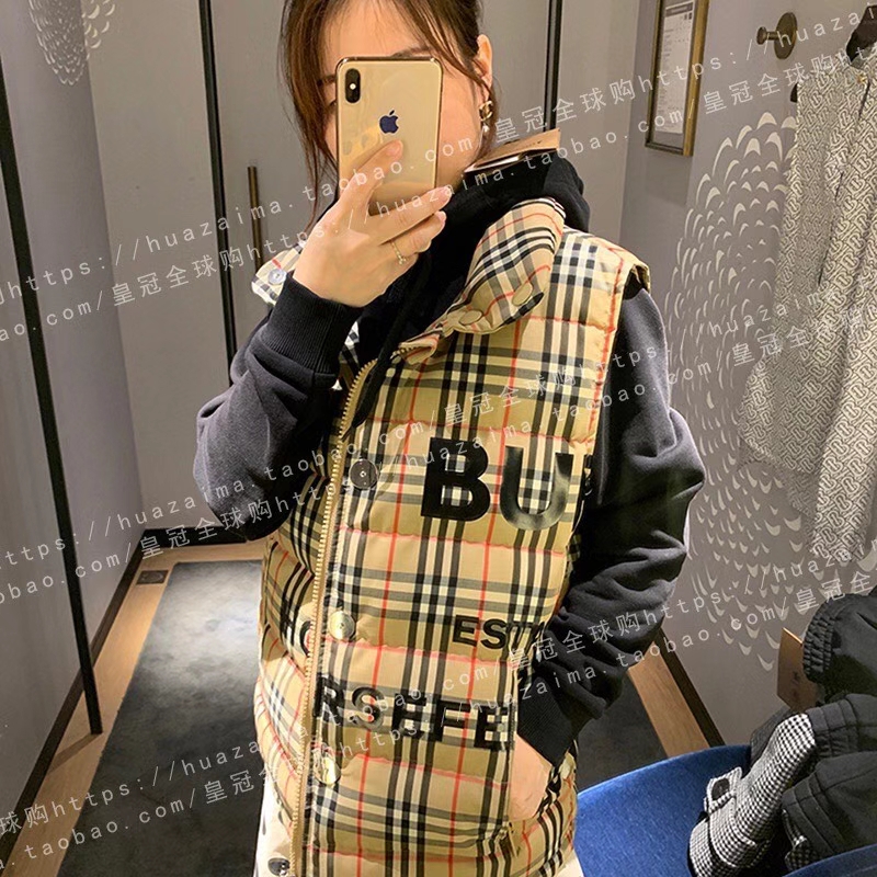  [BURBERRY] 버버리 빈티지 체크 패딩 조끼 베스트 8023673