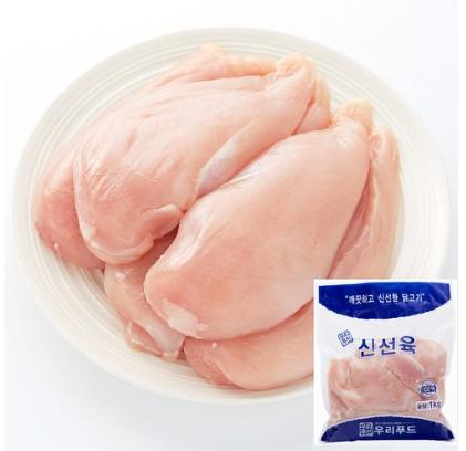 우리푸드 국내산 냉장 닭가슴살 1kg&#44; 1개