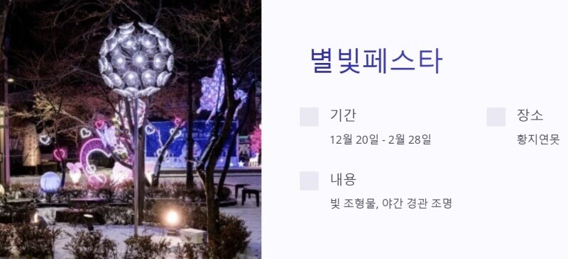 별빛 페스타 안내 이미지