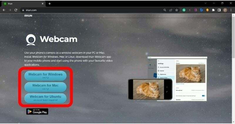 Iriun 사이트에서 PC용 웹캠 프로그램 설치