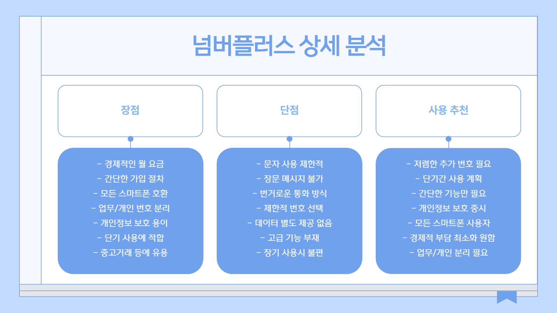 넘버플러스 장점과 단점