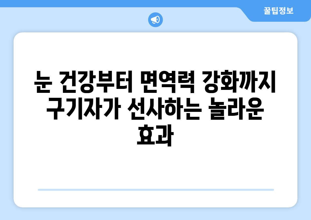 눈 건강부터 면역력 강화까지 구기자가 선사하는 놀라운 효과