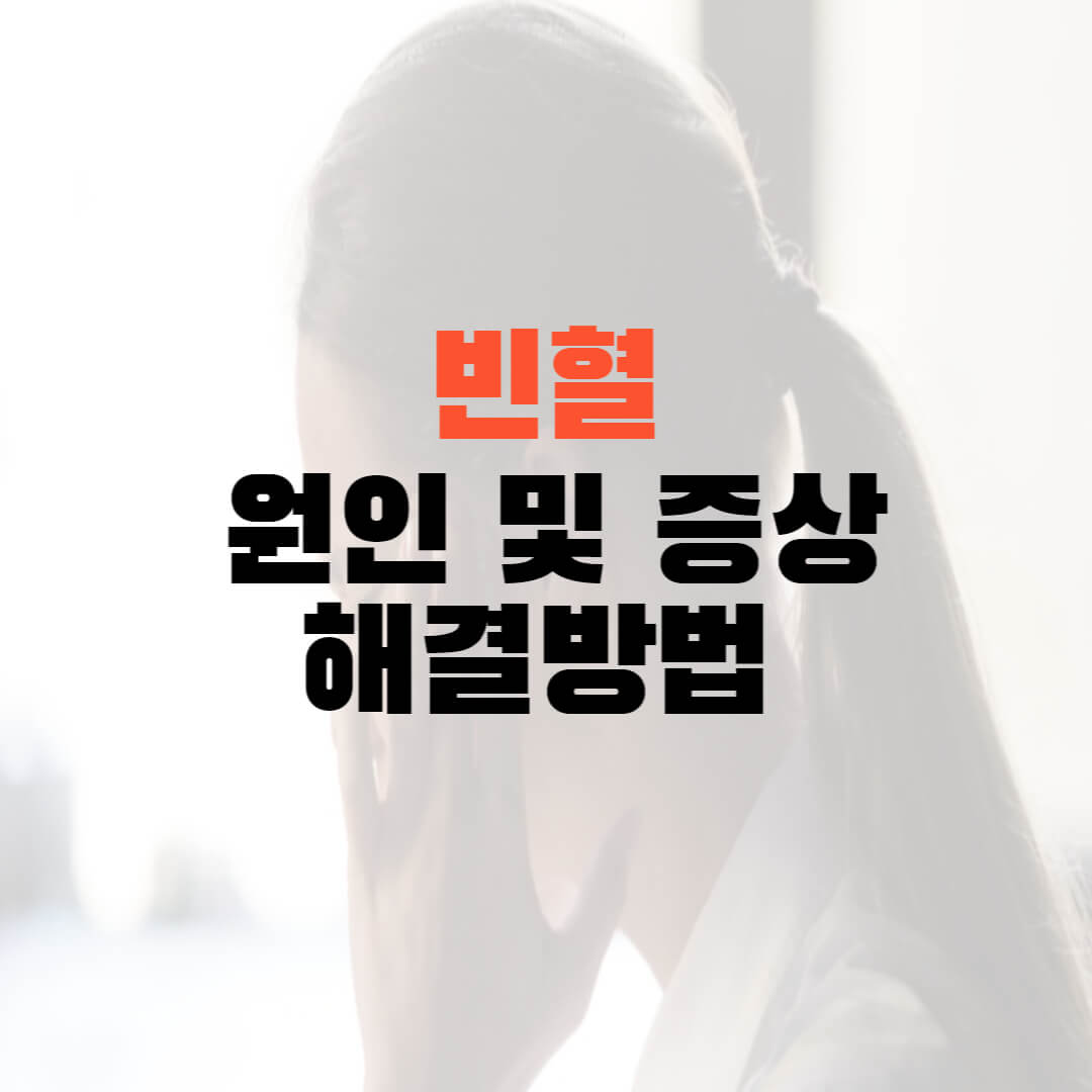  빈혈 증상 및 원인 해결방법