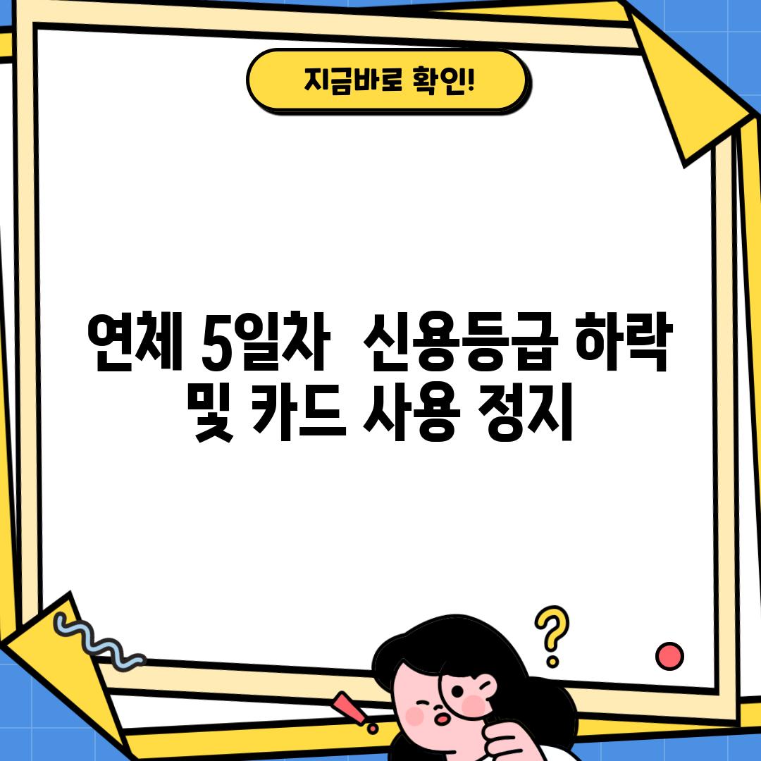 연체 5일차:  신용등급 하락 및 카드 사용 정지