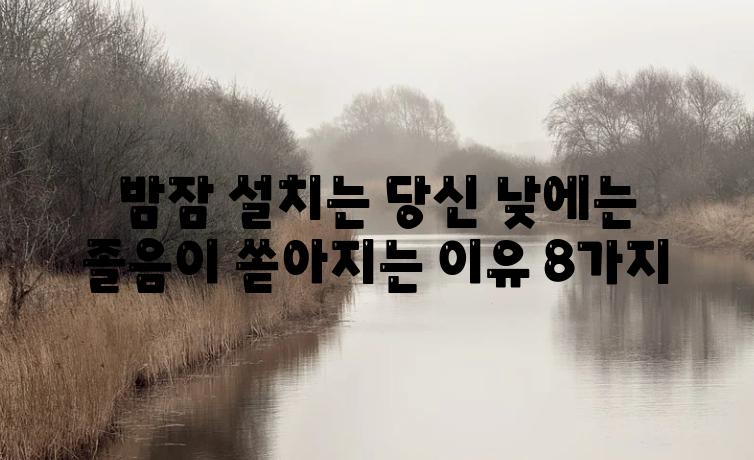 밤잠 설치는 당신 낮에는 졸음이 쏟아지는 이유 8가지