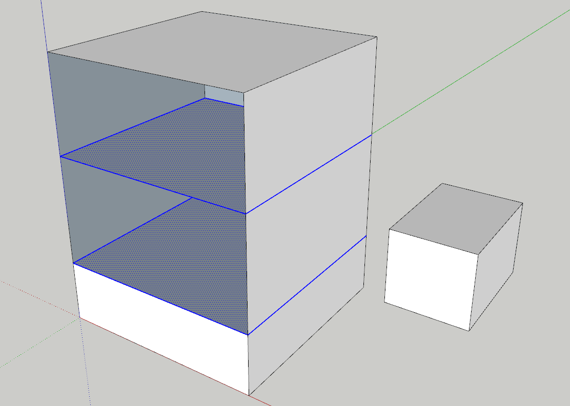 스케치업 푸쉬툴 ctrl 이용시 내부 모습