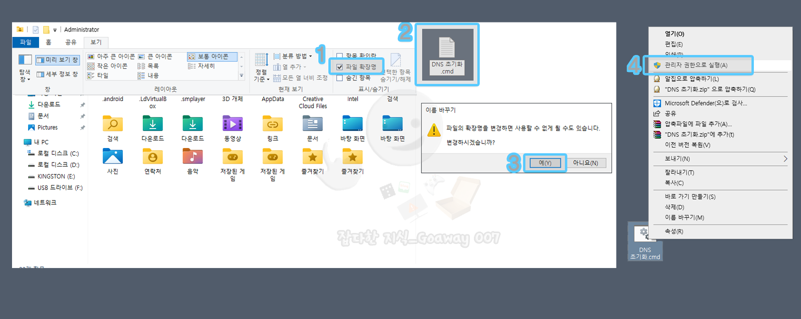 DNS 초기화 진행