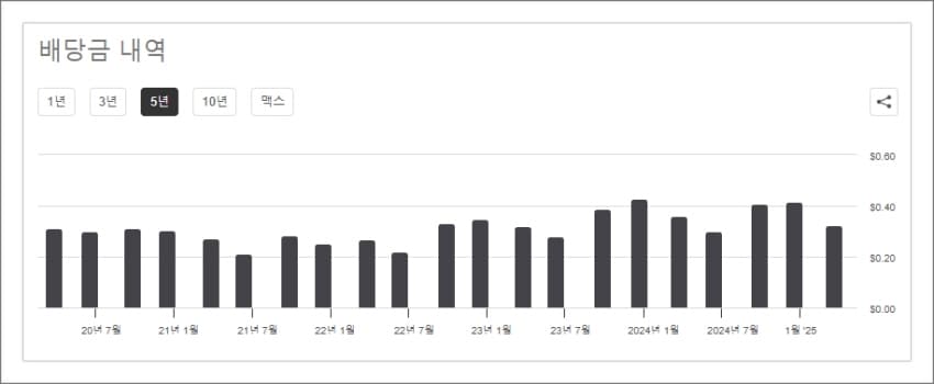 배당금 지급 내역