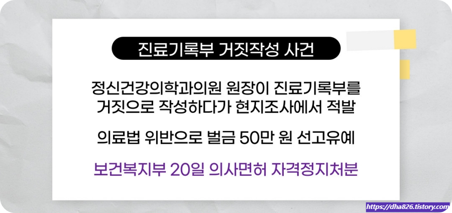 진료기록부 거짓 작성 사건