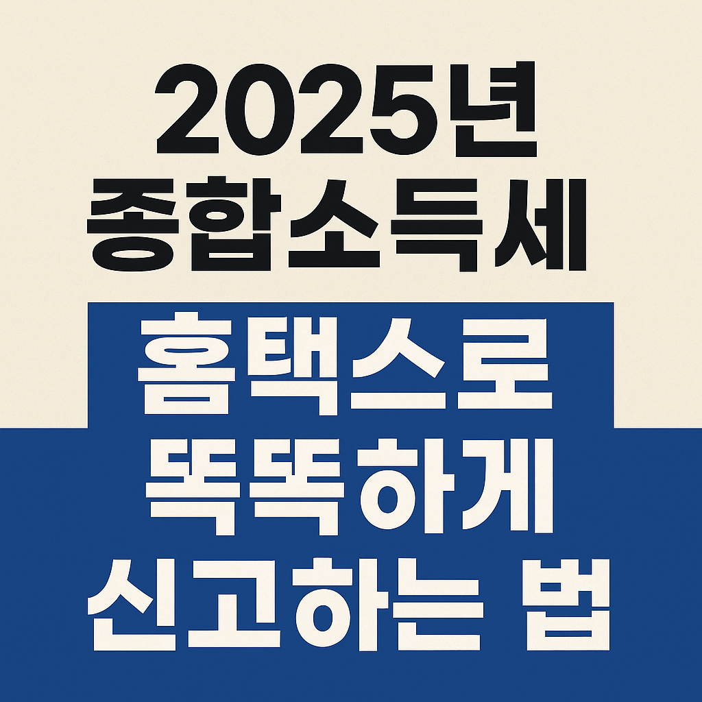 종합소득세 신고 방법 2025: 셀프로 하는 절세 가이드