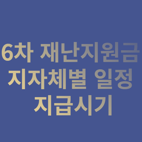 6차 재난지원금 지자체별 일정 지급시기