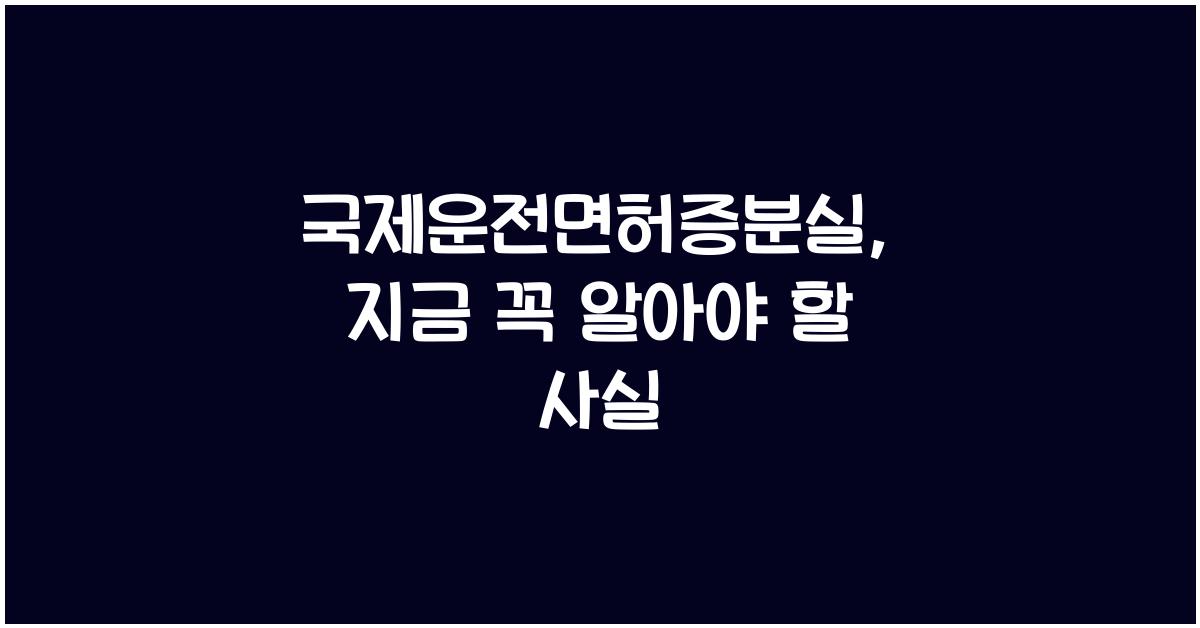 국제운전면허증분실