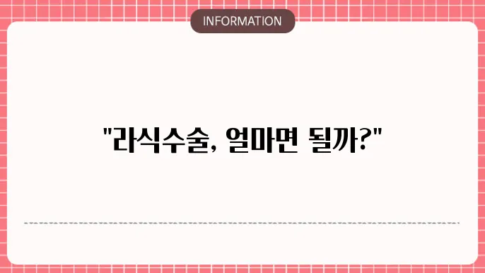라식 수술 가격 조사의 필요성과 최근 동향