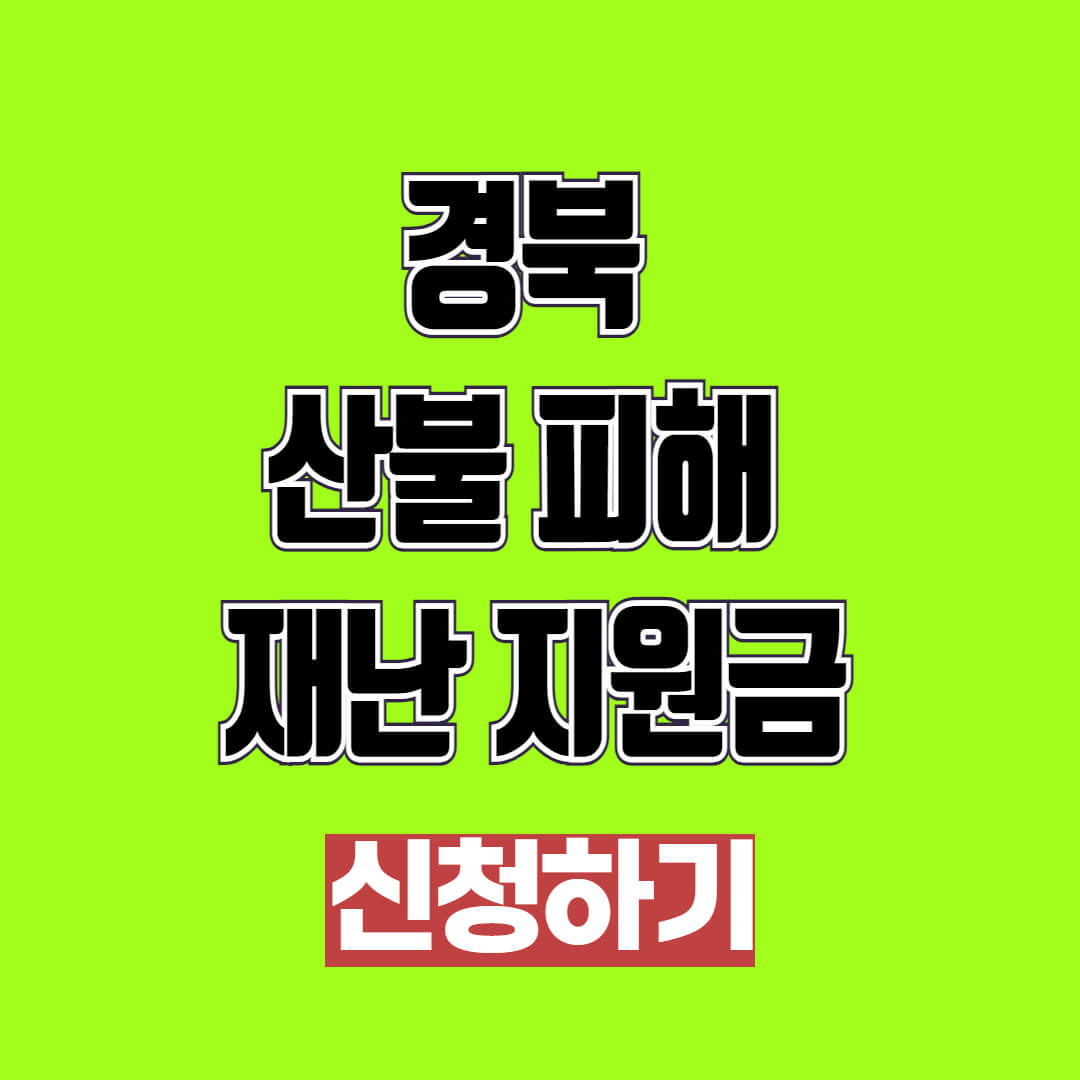 경북 산불 피해 재난 지원금 신청방법