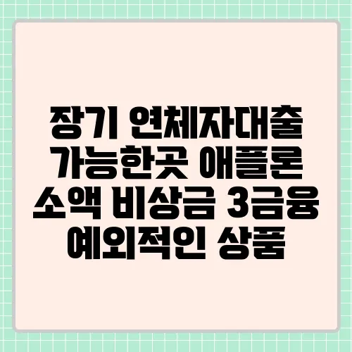 장기 연체자대출 가능한곳 애플론 소액 비상금 3금융 예외적인 상품