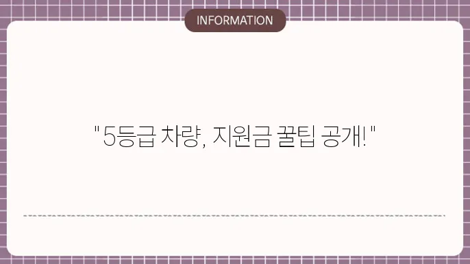 5등급 차량의 지속 가능한 전환
