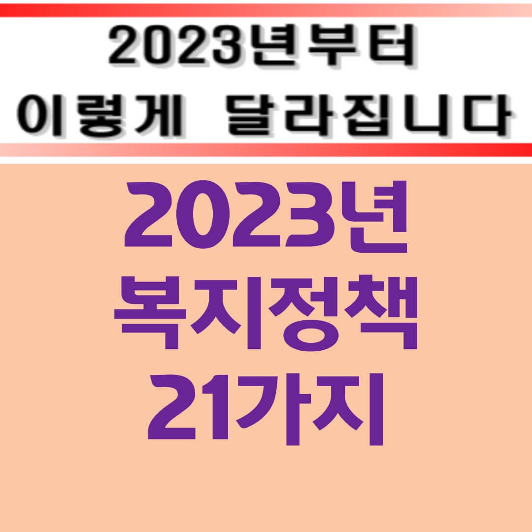 보건복지부와 기획재정부가 23년 1월 5일 발표한 복지정책 21가지의 내용을 요약합니다.