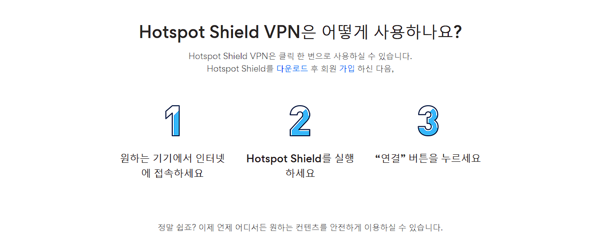 Hotspot Shield 홈페이지 바로가기