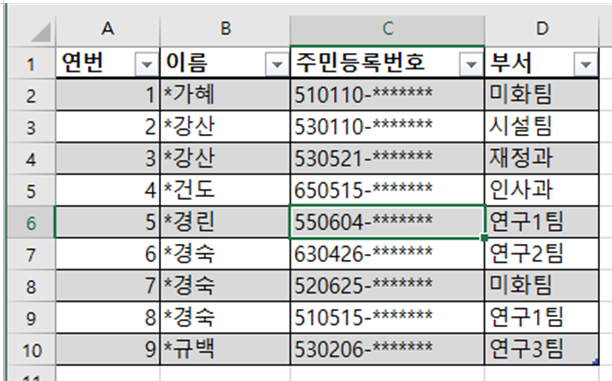 표 스타일 바꾼 예시