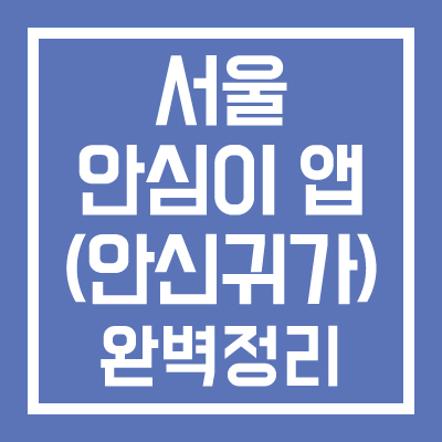 서울 안심이 앱 완벽정리(안심귀가)