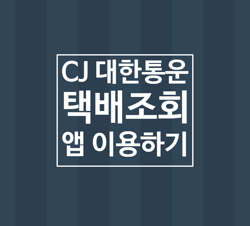 앱으로 배송조회 간단하게 이용하기 CJ 대한통운 택배조회 11
