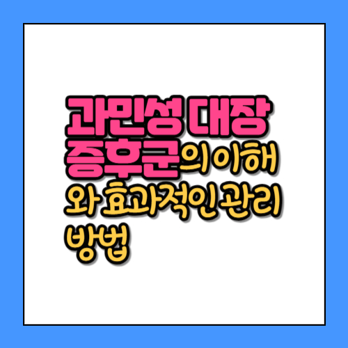 과민성 대장증후군의 이해와 효과적인 관리 방법